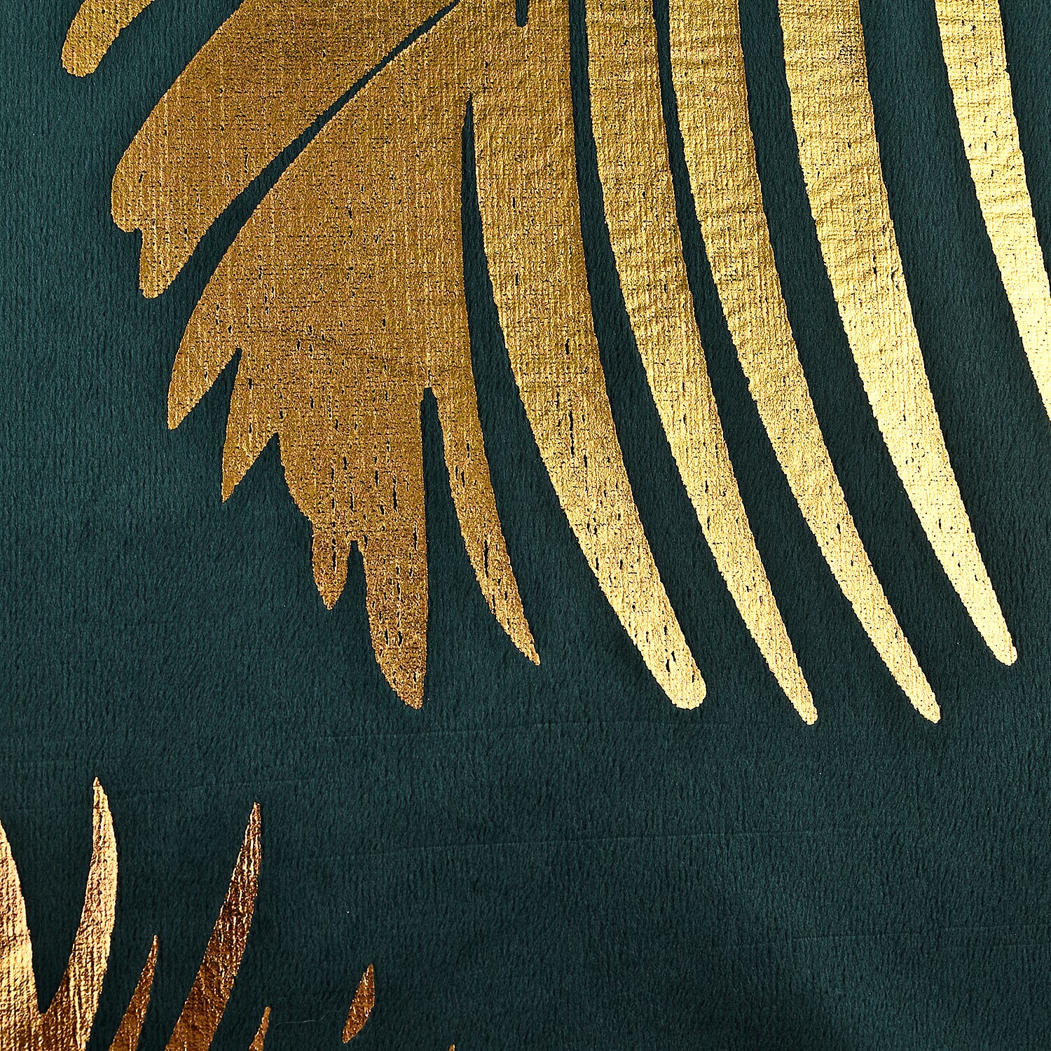 Set of 2 - Dutch Velvet Tropical Leaf Pattern Cushion Cover (Size 45 cm) - Green and Gold