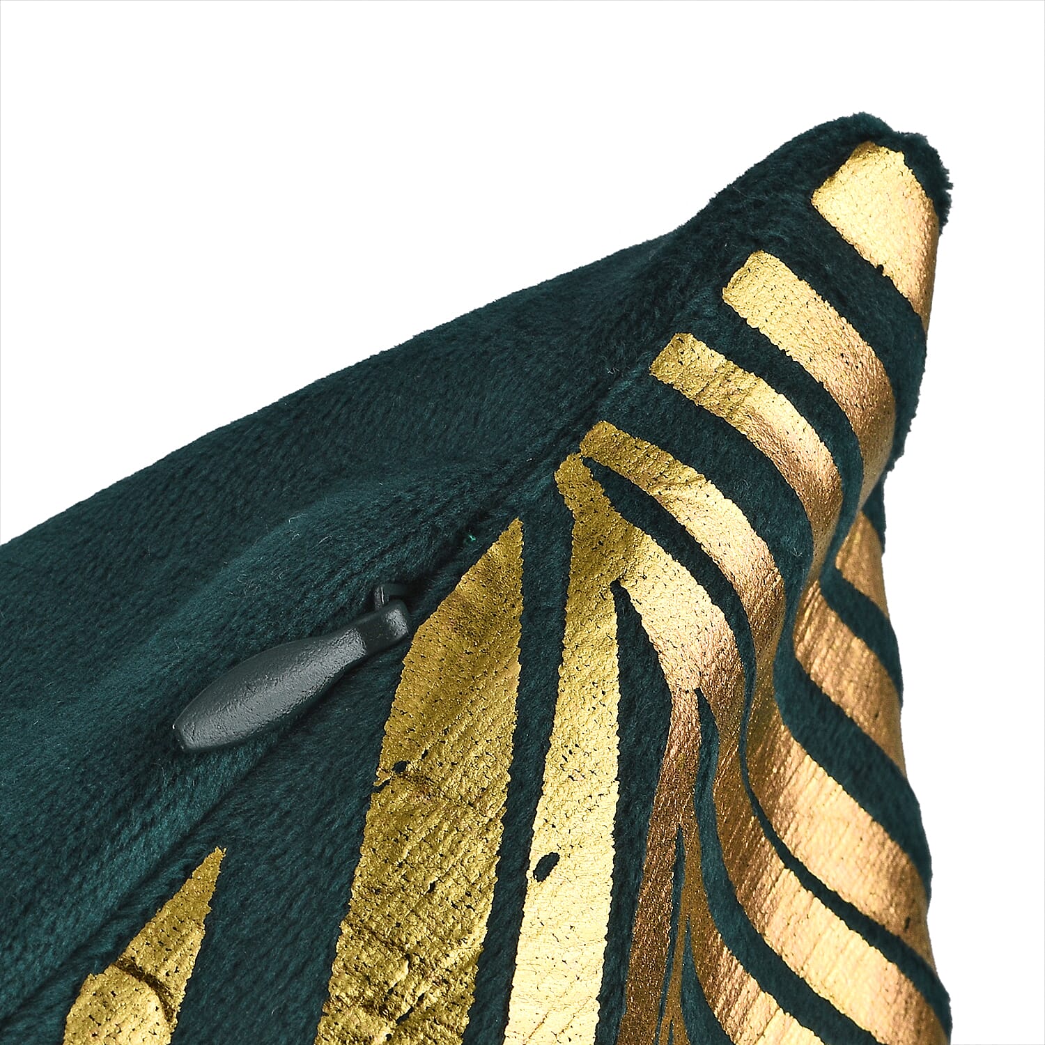 Set of 2 - Dutch Velvet Tropical Leaf Pattern Cushion Cover (Size 45 cm) - Green and Gold