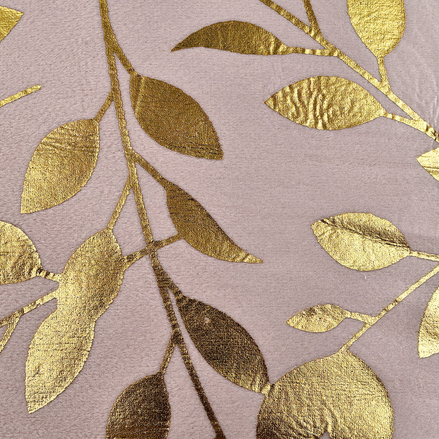 Set of 2 - Dutch Velvet Small Leaves Pattern Cushion Cover (Size 45 cm)  - Pink and Gold