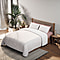 Set of 3 - Polyester Microfiber Stripe Comforter (Size 200x200 cm) and Pillowcase (Size 75x50x2 cm) - White