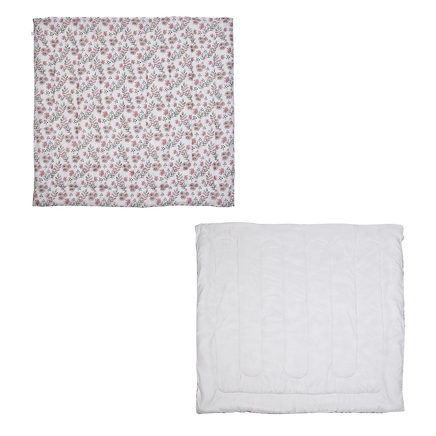 Set of 3 - Polyester Microfiber Stripe Comforter (Size 200x200 cm) and Pillowcase (Size 75x50x2 cm) - White