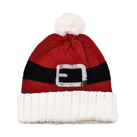 Thomas Calvi Acrylic Santa Style Winter Hat - Red