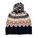 Thomas Calvi Fair Isle Knitted Bobble Winter Hat - Blue