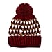 Thomas Calvi Honeycomb Pattern Knitted Bobble Fashion Winter Hat- Red