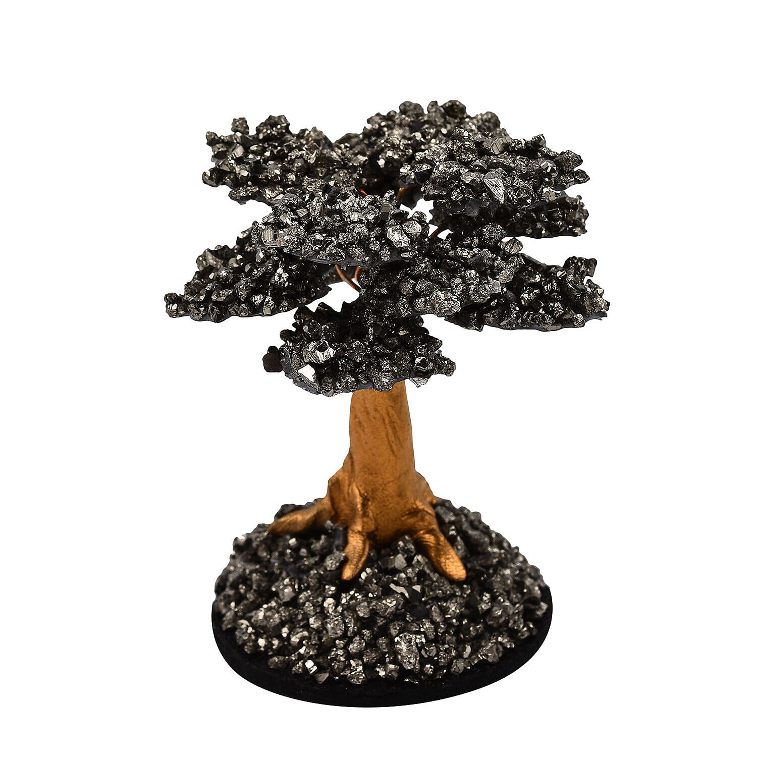 Gem Treasure From Peru- Handcrafted Pyrite Stones  Tree Decor (2.3-2.7 inches)
