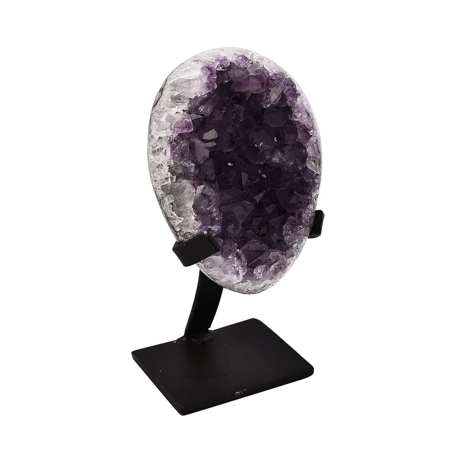 Gem Treasure - Large Premium Grade Amethyst Geode Cluster Piece on Iron Base  - 3500 Ct