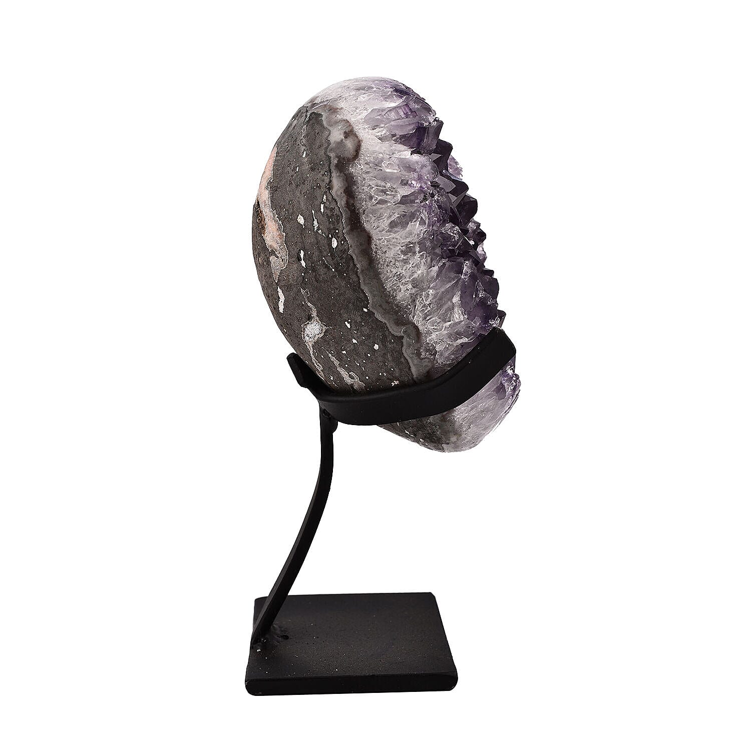 Gem Treasure - Large Premium Grade Amethyst Geode Cluster Piece on Iron Base  - 3500 Ct