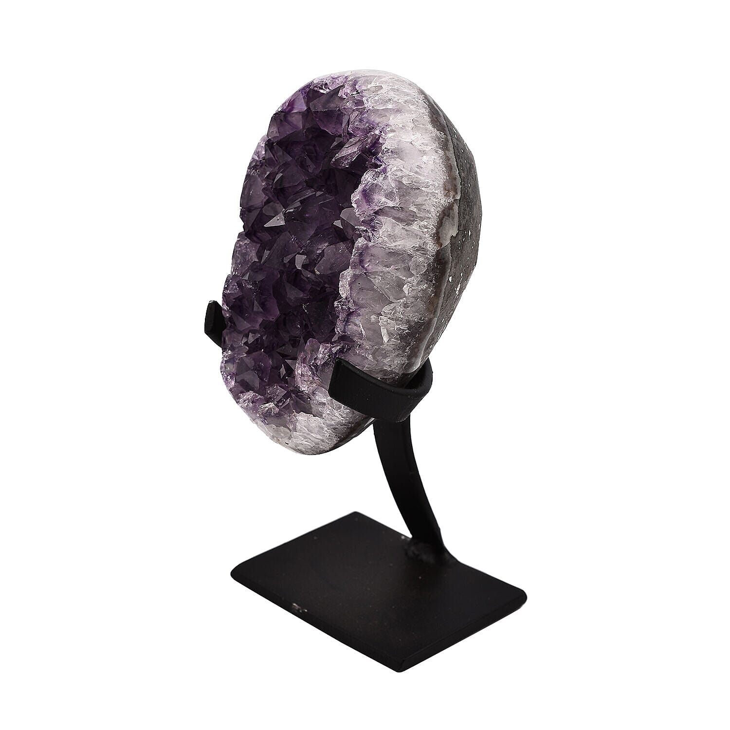 Gem Treasure - Large Premium Grade Amethyst Geode Cluster Piece on Iron Base  - 3500 Ct