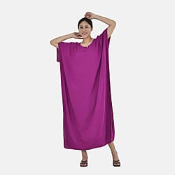 TAMSY - Viscose Print Kaftan (Size 138x74 cm) - Purple