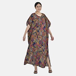 TAMSY - Viscose Print Kaftan (Size 138x74 cm) - Purple