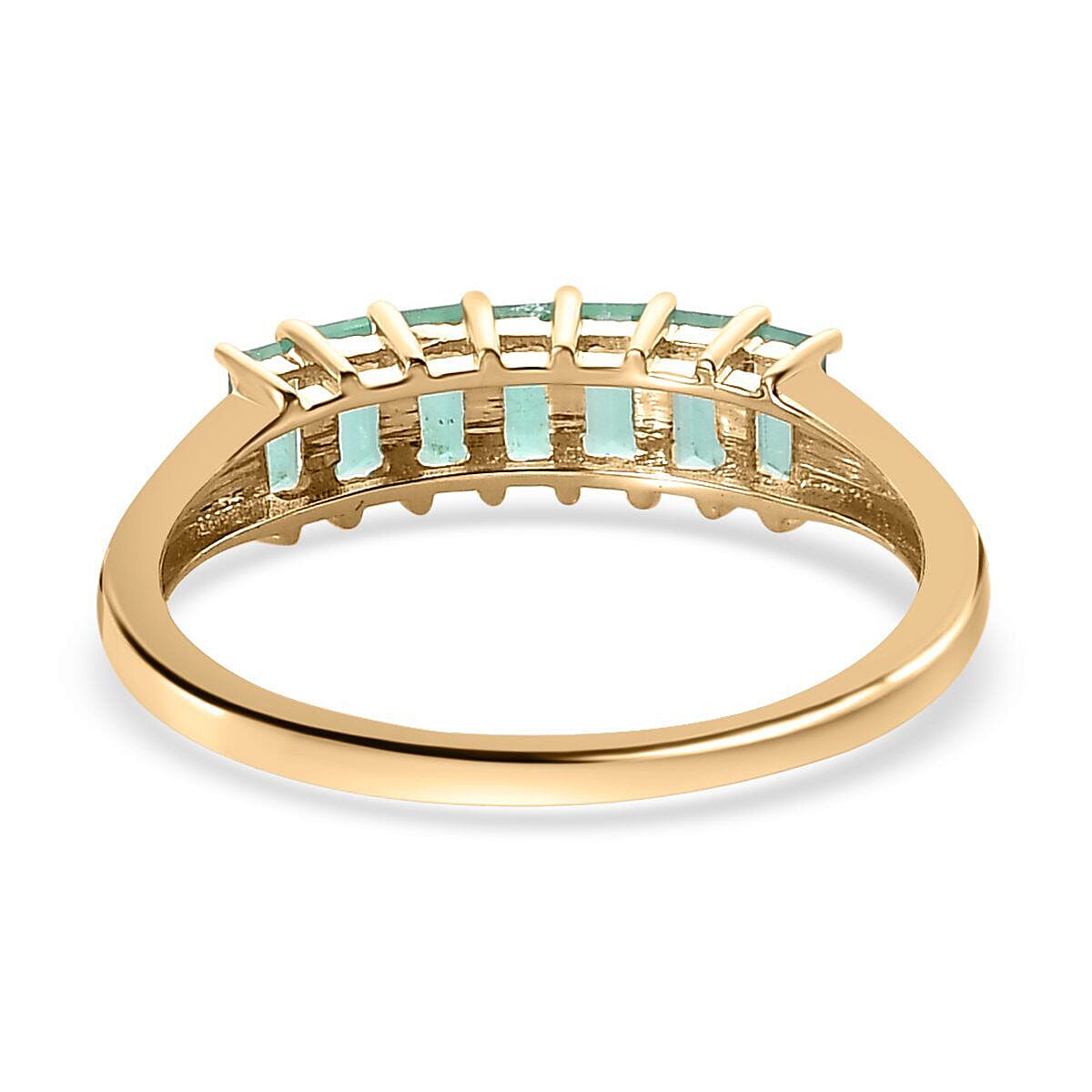 9K Yellow Gold Premium Emerald Band Ring