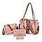 Set of 4 - Tote Bag, Crossbody Bag, Clutch Bag & Wallet - Pink