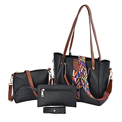 Set of 4 - Tote Bag, Crossbody Bag, Clutch Bag & Wallet - Pink