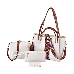 Set of 4 - Tote Bag, Crossbody Bag, Clutch Bag & Wallet - Pink