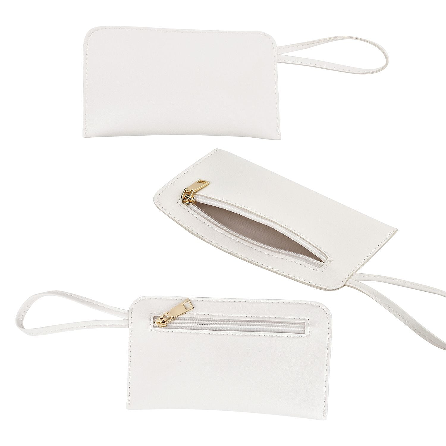 Set of 4 - Tote Bag, Crossbody Bag, Clutch Bag & Wallet - White