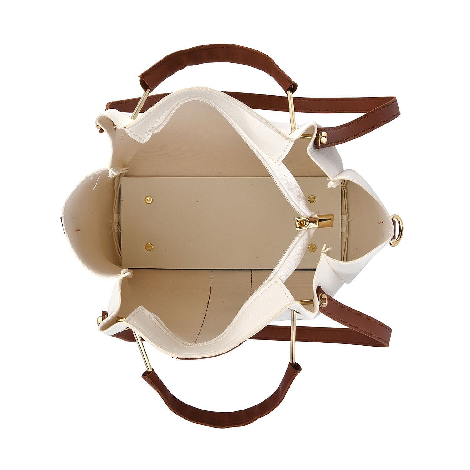 Set of 4 - Tote Bag, Crossbody Bag, Clutch Bag & Wallet - White