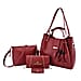 One Time Close Out Deal- Set of 4 - Tote Bag with Handle Drop, Card Holder, Crossbody and Clutch Bag with Long Strap - Tan