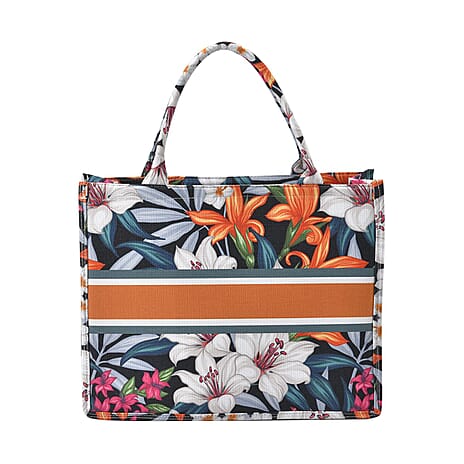 Designer Inspired Floral Pattern Tote Bag