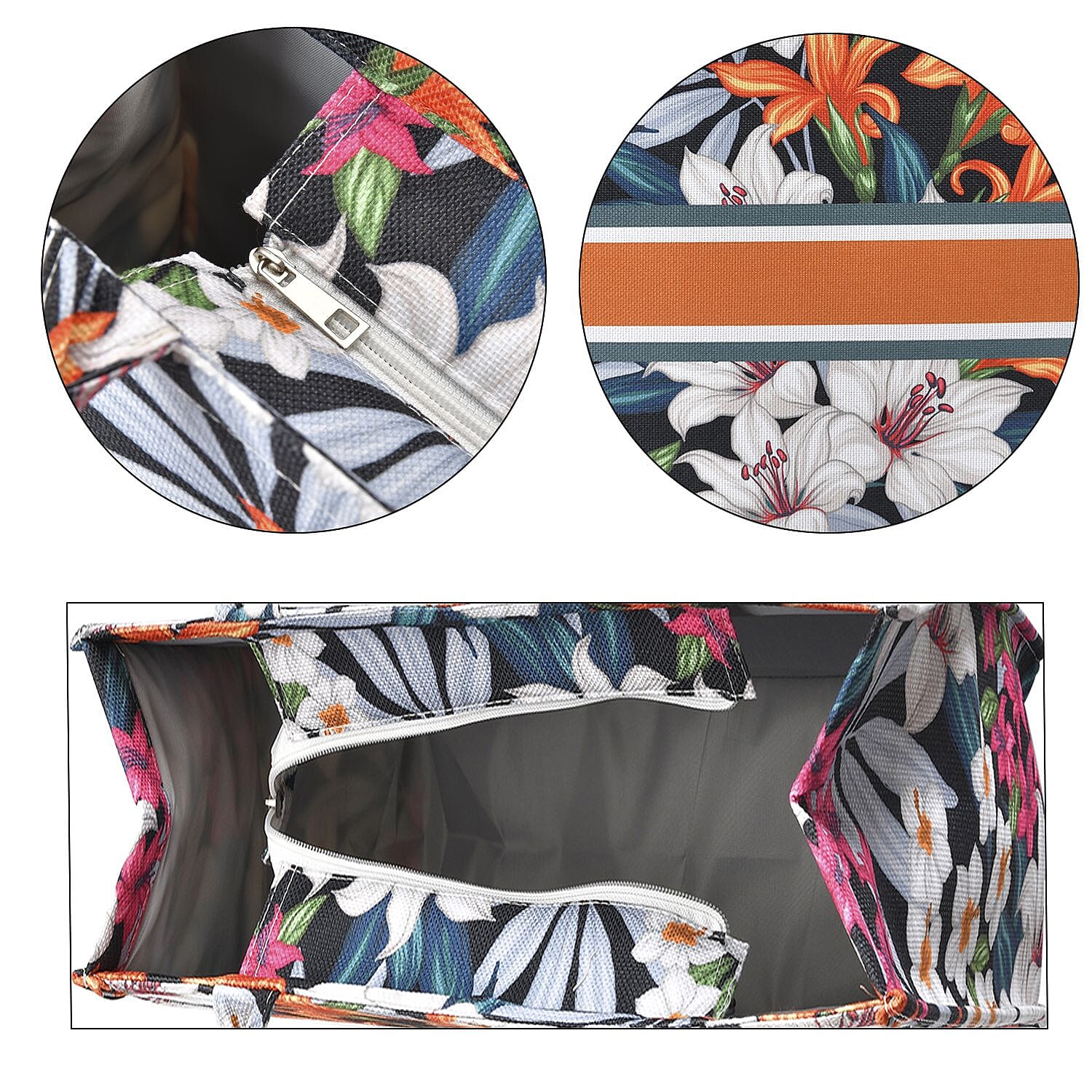 Designer Inspired Floral Pattern Tote Bag