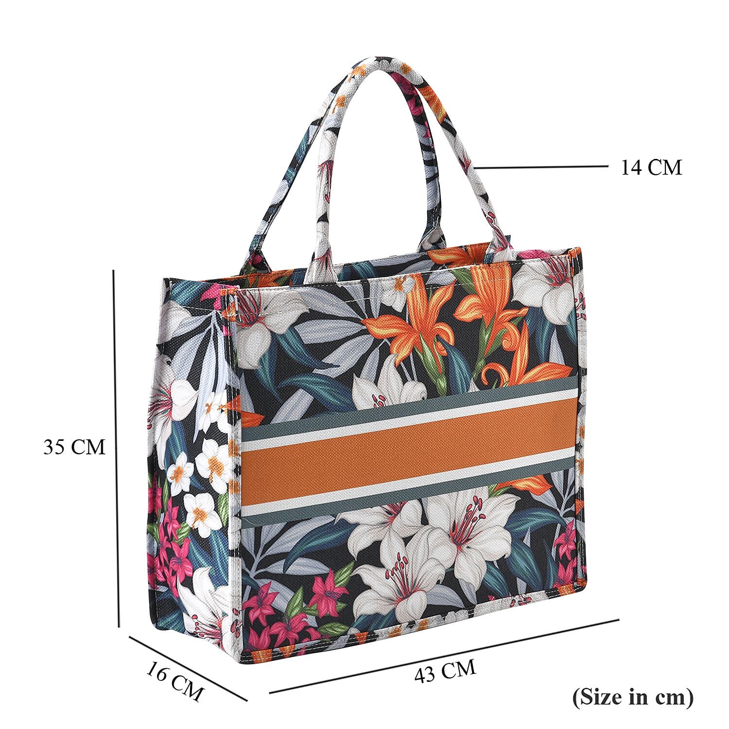 Designer Inspired Floral Pattern Tote Bag