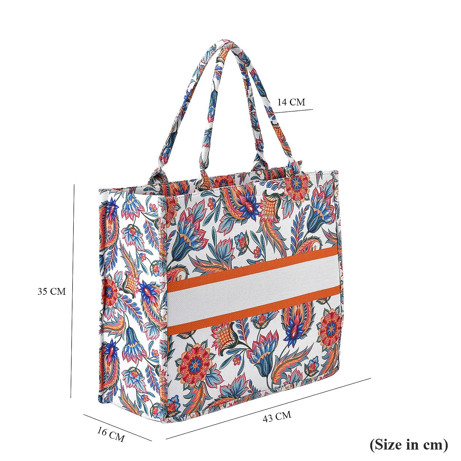Designer Inspired Closeout - Floral Pattern Tote Bag with Handle Drop -  Multi