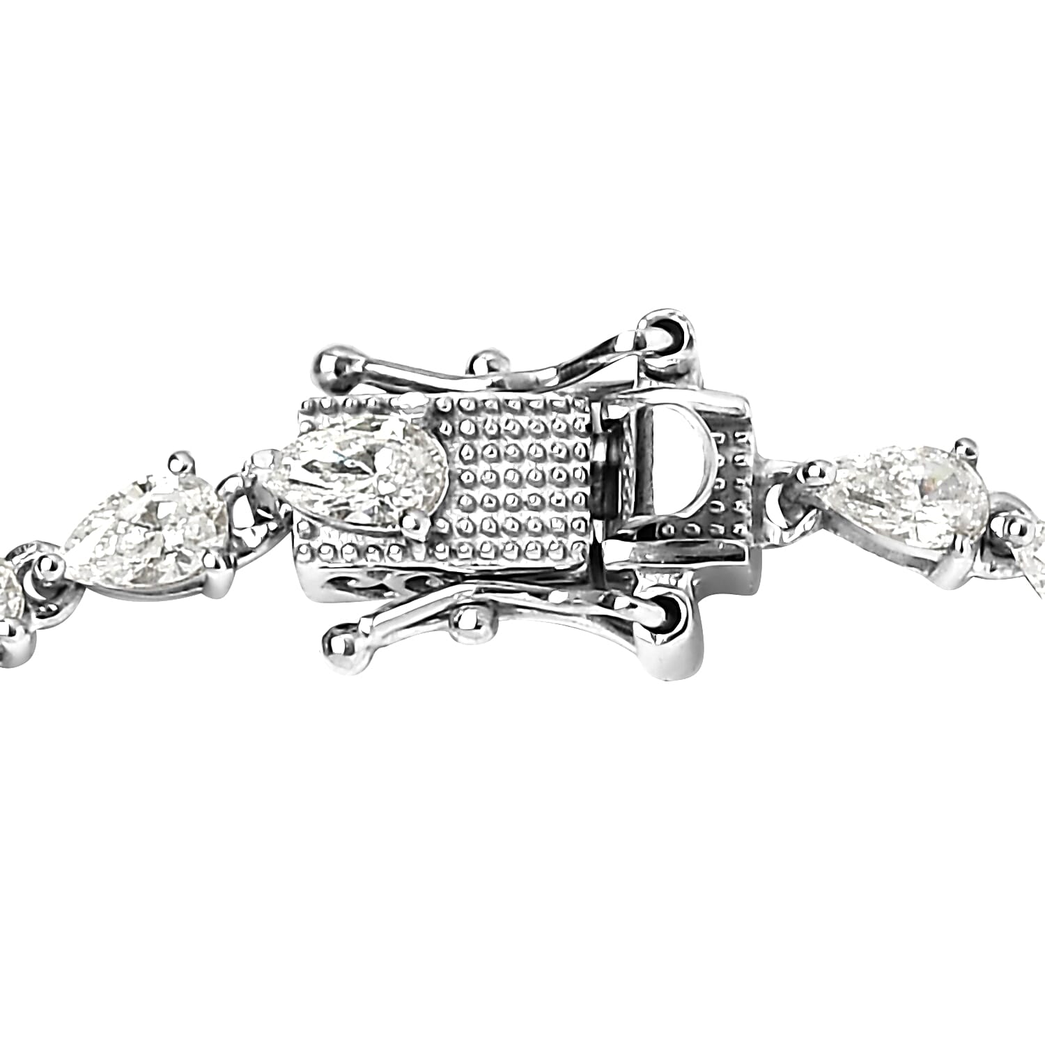 TJC Launch Lustro Stella Finest CZ  Sterling Silver 10.54 Ct. Bracelet Size 7/7.5/8 in Sterling Silver
