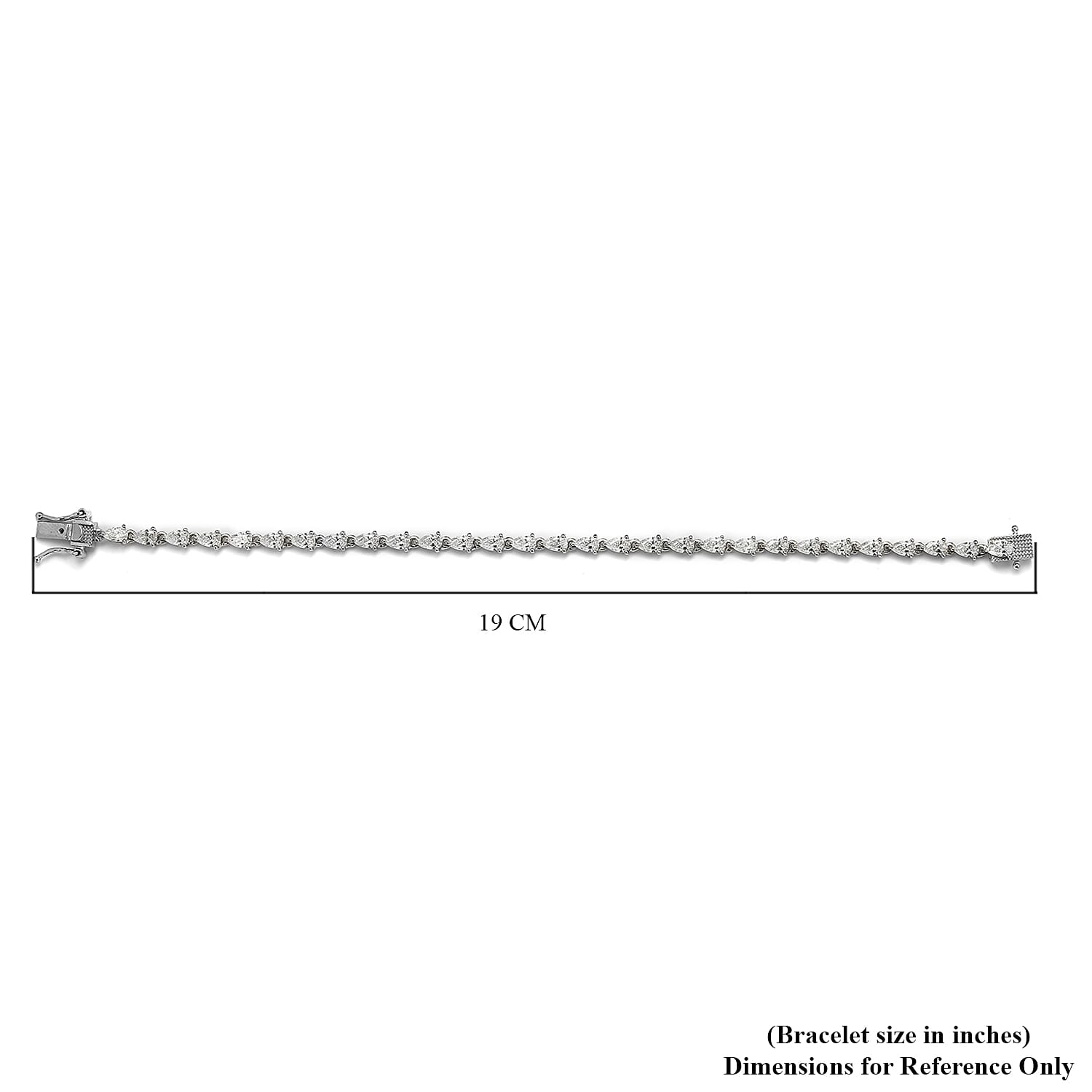 TJC Launch Lustro Stella Finest CZ  Sterling Silver 10.54 Ct. Bracelet Size 7/7.5/8 in Sterling Silver