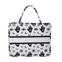 Designer Inspired Closeout - Floral Pattern Tote Bag with Handle Drop - Pink