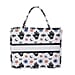 Designer Inspired Closeout - Floral Pattern Tote Bag with Handle Drop - Pink