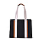 Designer Inspired- Canvas Tote Bag With Zipped Pocket & Handle Drop - Black