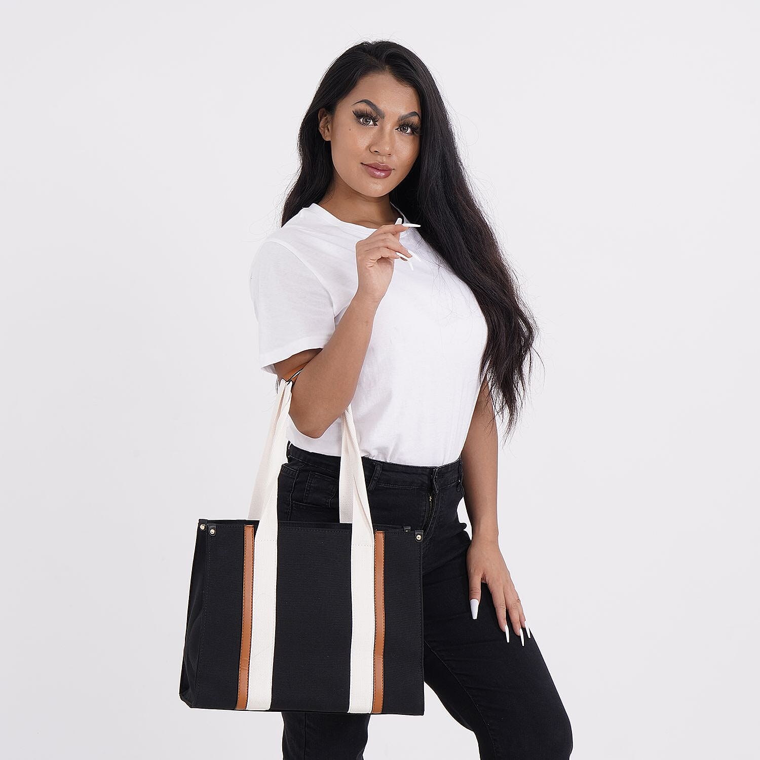 Designer Inspired- Canvas Tote Bag - Black