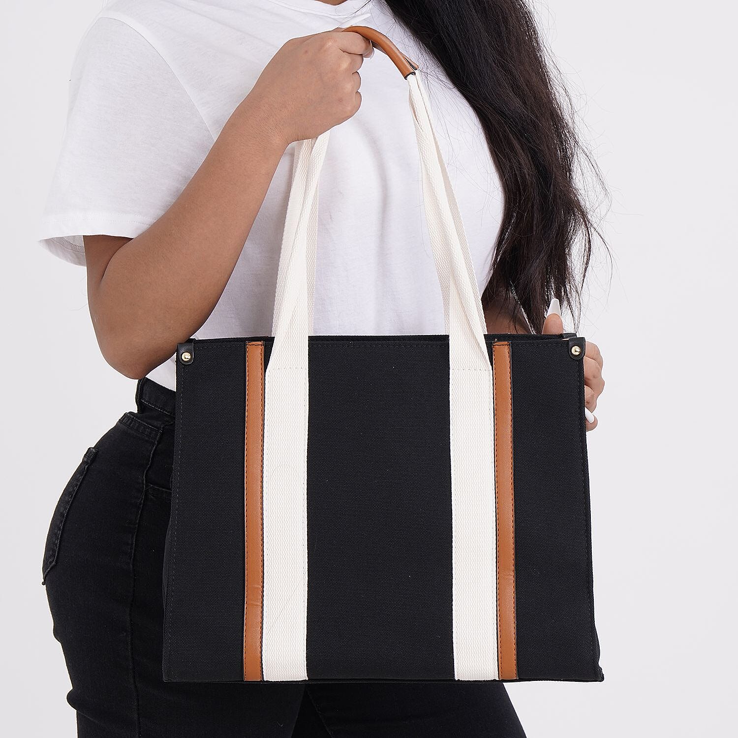 Designer Inspired- Canvas Tote Bag - Black