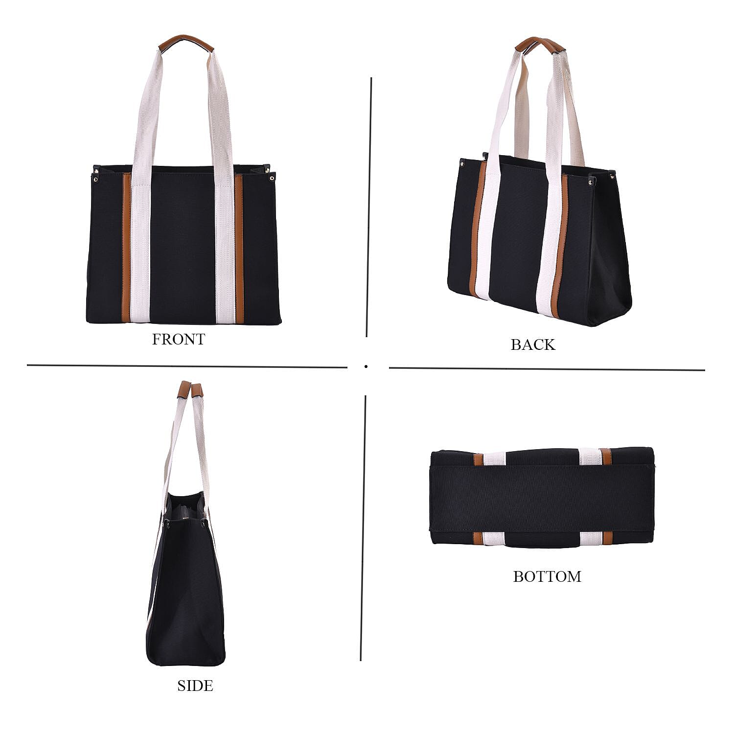 Designer Inspired- Canvas Tote Bag - Black