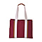 Designer Inspired- Canvas Tote Bag With Zipped Pocket & Handle Drop - Burgundy