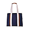 Designer Inspired- Canvas Tote Bag With Zipped Pocket & Handle Drop - Blue