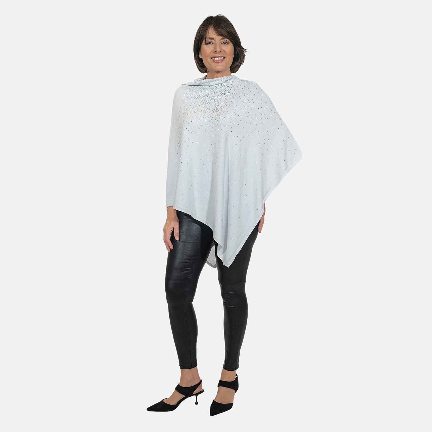 Kris Ana Stud Scatter Poncho (Size 8-18) - Baby Blue