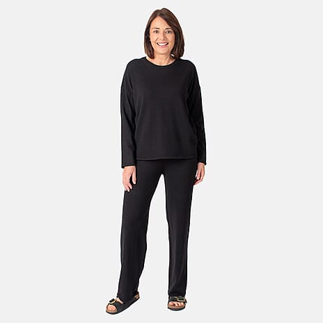 Knitted Jumper & Trousers Set (Size 18) - Black