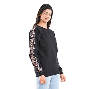 https://tjcuk.sirv.com/Products/73/0/7302854/TAMSY-100-Cotton-Leopard-Printed-Sleeve-Womens-Sweatshirt-Black_7302854_2.jpg?w=342&h=342