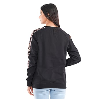 https://tjcuk.sirv.com/Products/73/0/7302855/TAMSY-100-Cotton-Leopard-Printed-Sleeve-Womens-Sweatshirt-Black_7302855_1.jpg?w=342&h=342