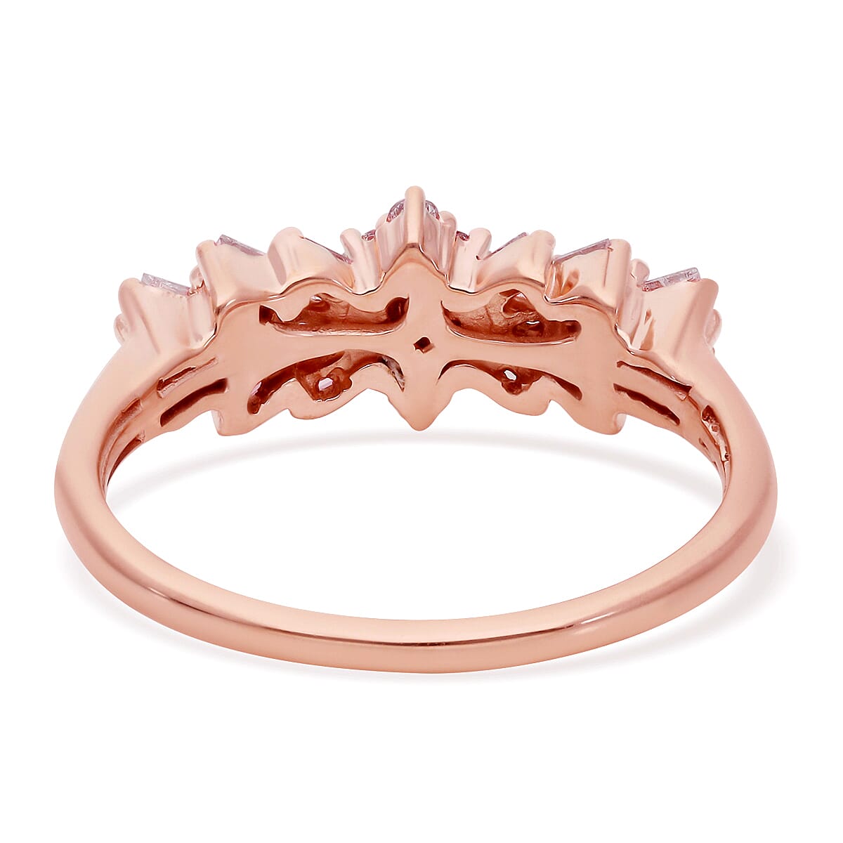 9K Rose Gold SGL Certified Natural Pink Diamond Ballerina Ring 0.50 Ct.