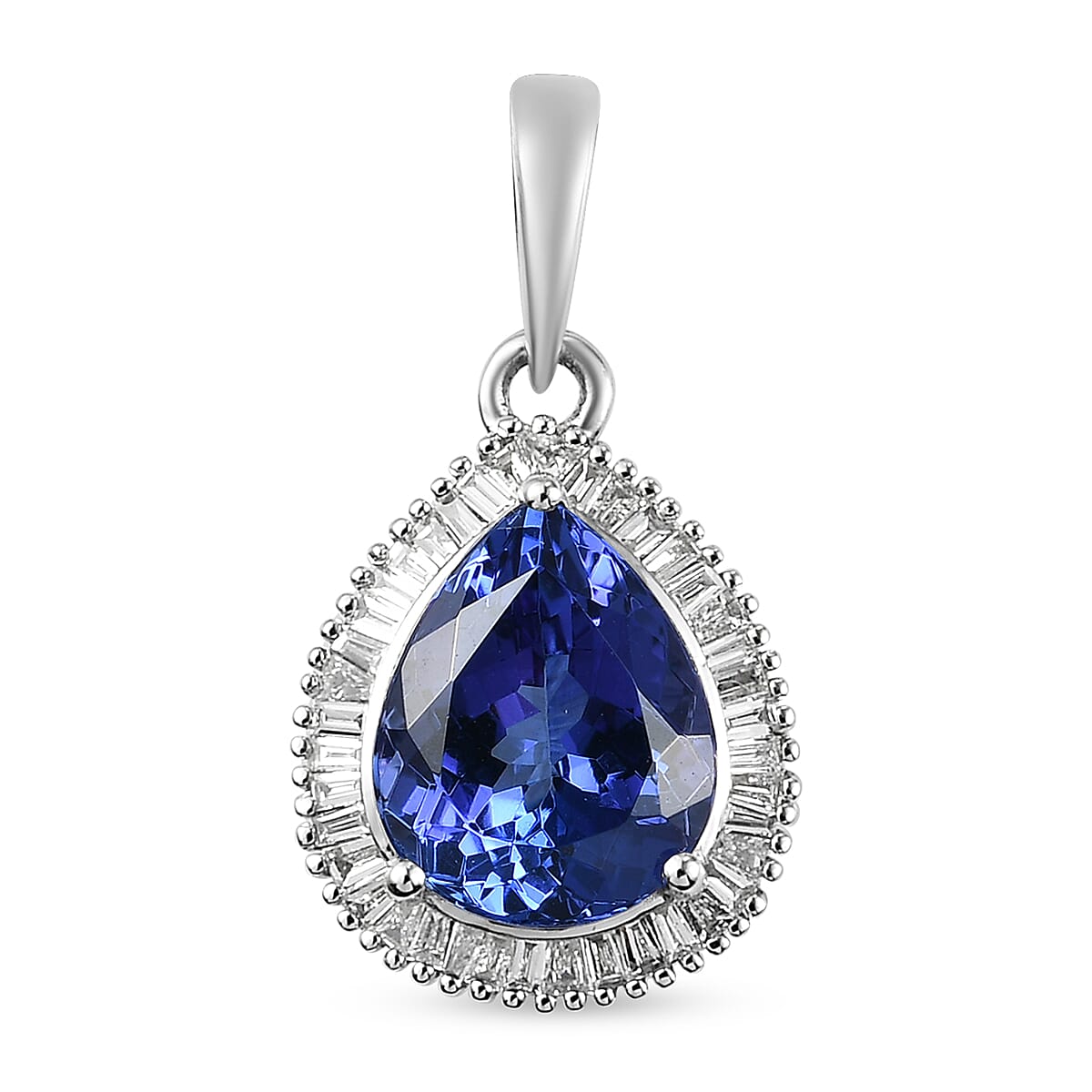 RHAPSODY 950 Platinum AAAA Tanzanite and Diamond (VS-E-F) Pendant 3.00 Ct.