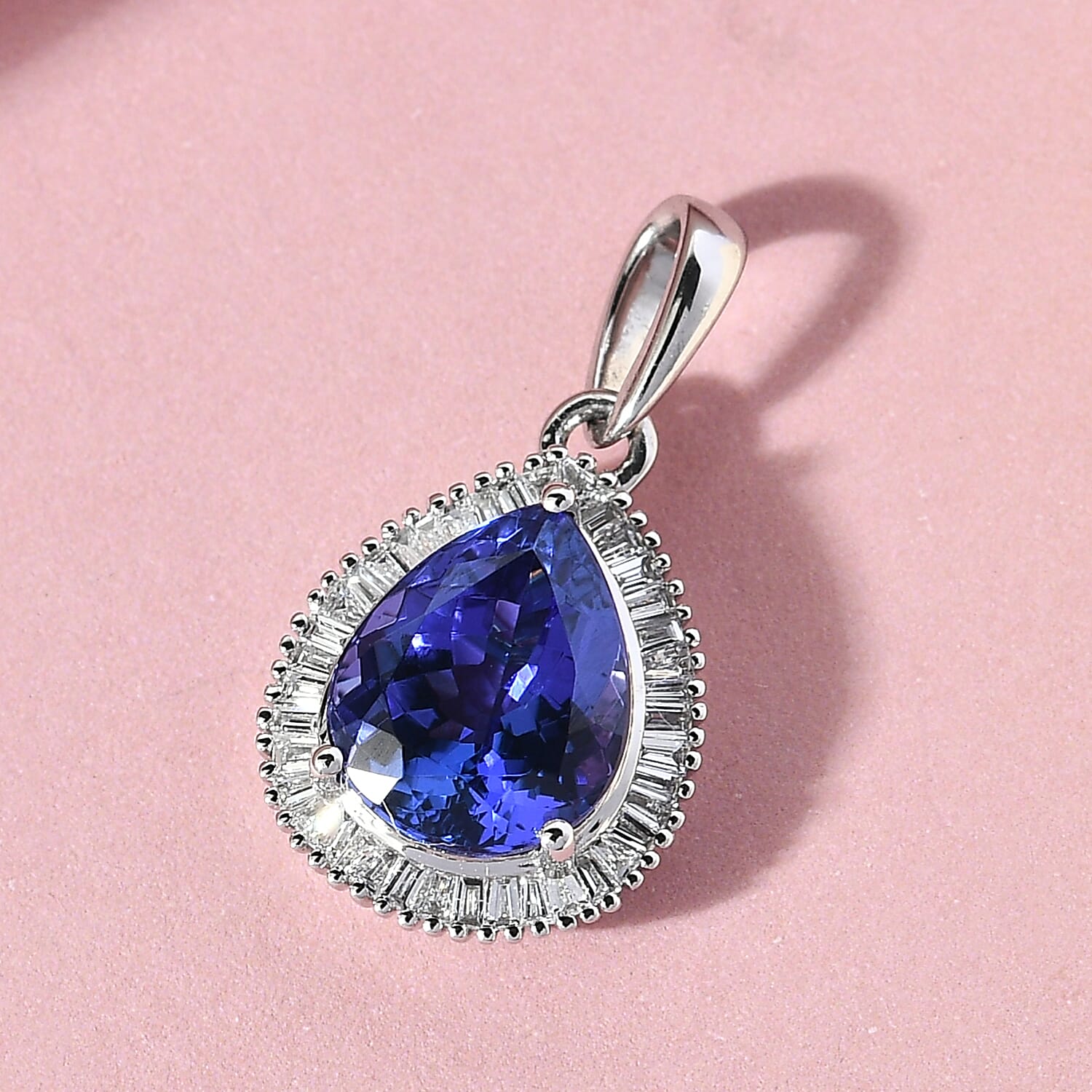 RHAPSODY 950 Platinum AAAA Tanzanite and Diamond (VS-E-F) Pendant 3.00 Ct.