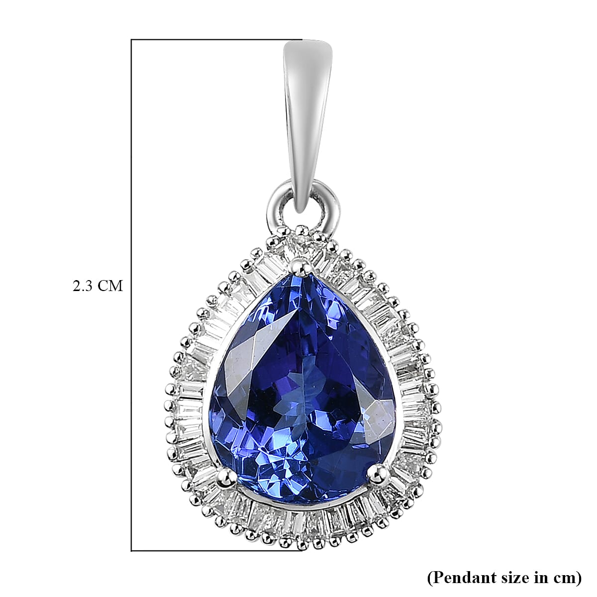 RHAPSODY 950 Platinum AAAA Tanzanite and Diamond (VS-E-F) Pendant 3.00 Ct.