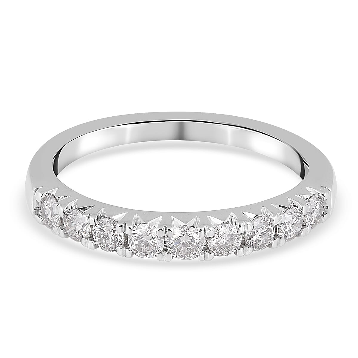 0.5 Carat I3 G H Diamond Band Ring in 10K White Gold Wt. 3.3 Gms 7302929 TJC