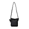Crossbody Bag with Long Strap and Elephant Keychain (Size 19x17x8 cm) - Black