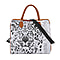 Leopard Pattern Tote Bag with Handle Drop & Detachable Shoulder Strap - White