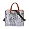 Zebra Pattern Tote Bag with Handle Drop & Detachable Shoulder Strap - Grey