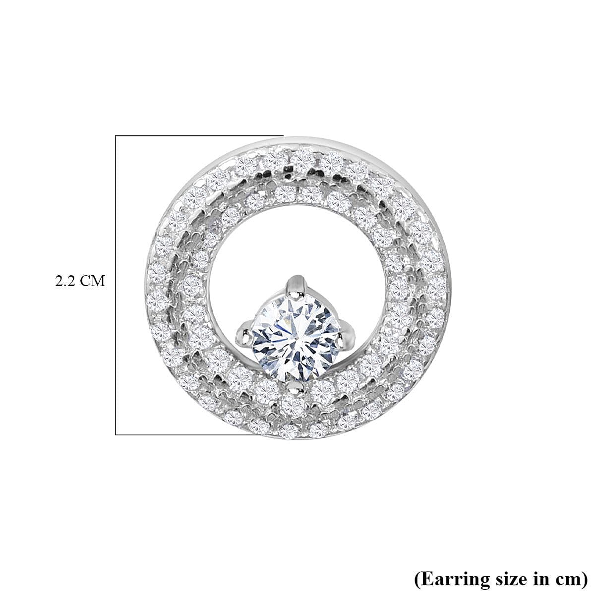 Bangkok Closeout Deal -Simulated Diamond Earrings in Rhodium Overlay Sterling Silver