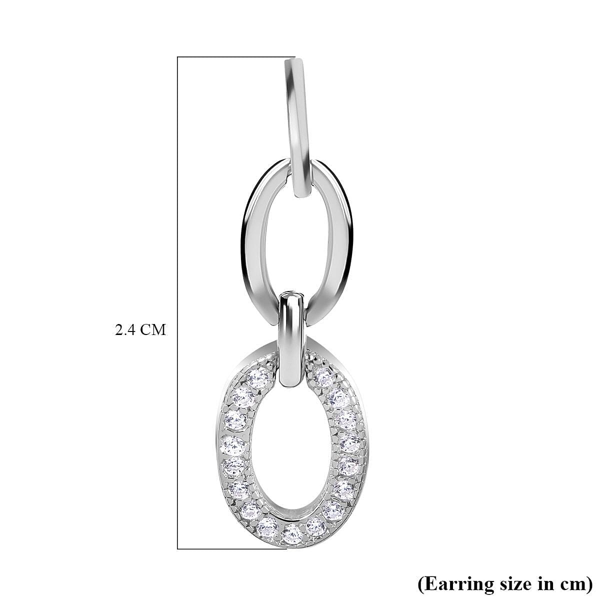 Bangkok Closeout Deal -Supreme Finish Simulated Diamond Earrings in Rhodium Overlay Sterling Silver