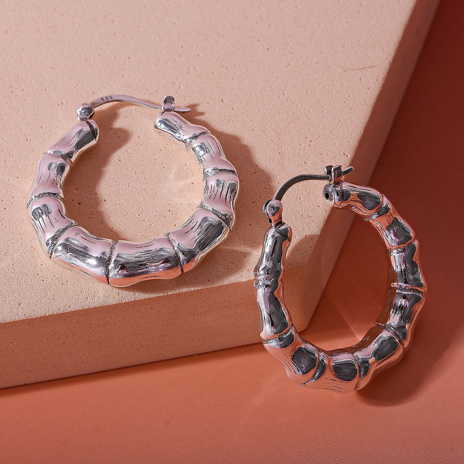 Sterling Silver Hoop Earrings, Silver Wt. 7.00 Gms